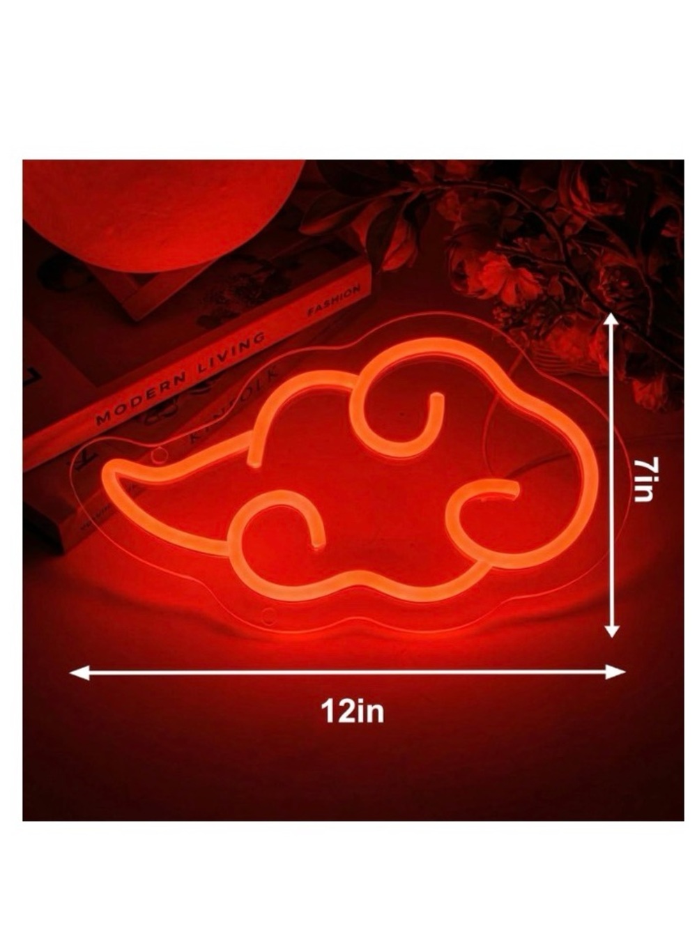 Neon Cloud LED Sign - Red - Picture 2 of 4